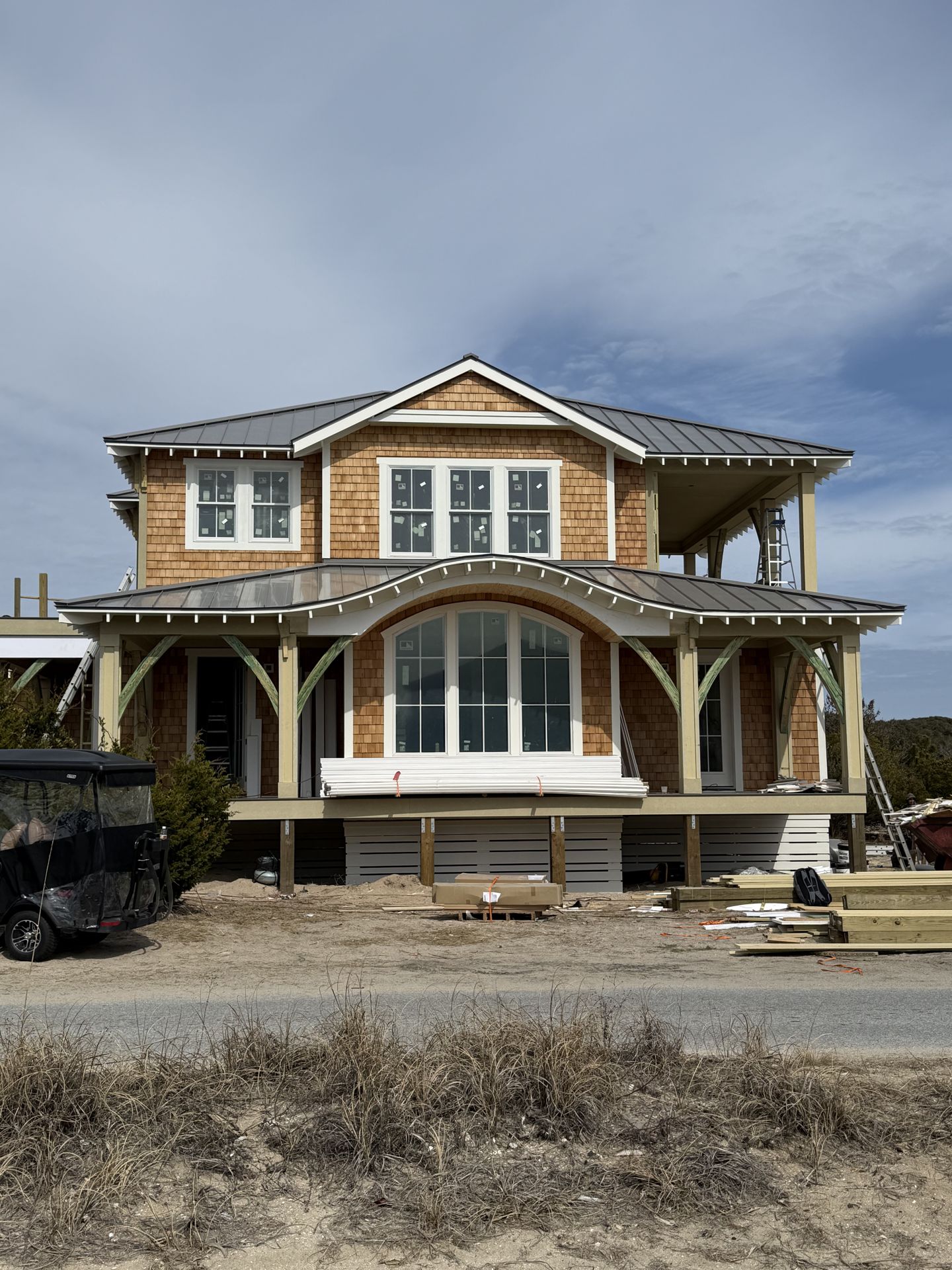 Elevated beach house with new roof