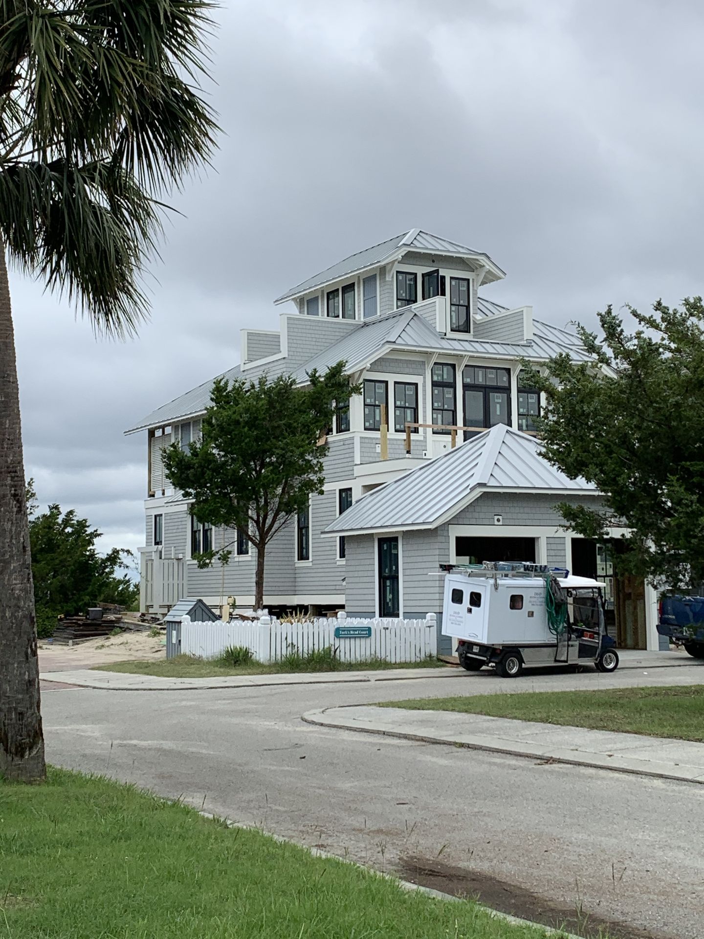 Coastal home with new metal roof