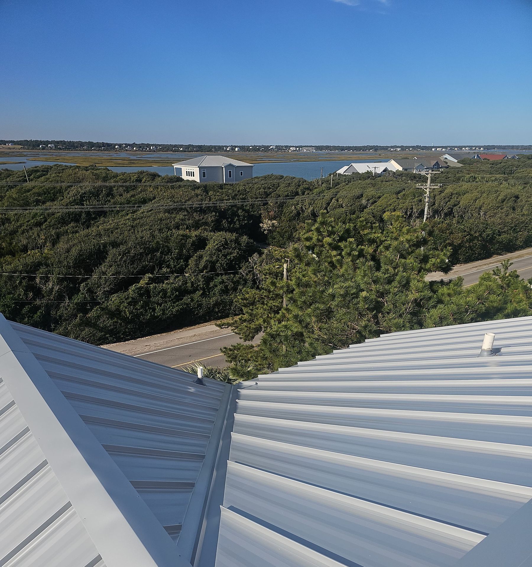Standing seam metal roof overlooking the North Carolina coast