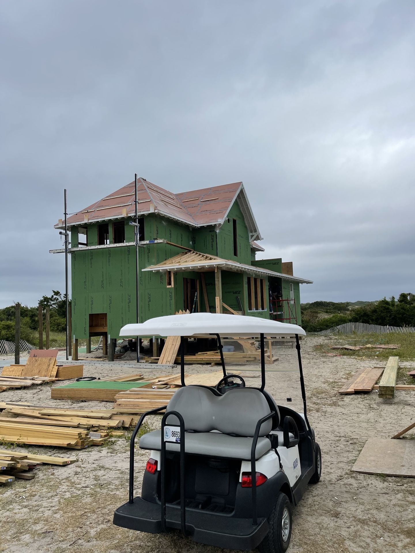Roof framing on new construction