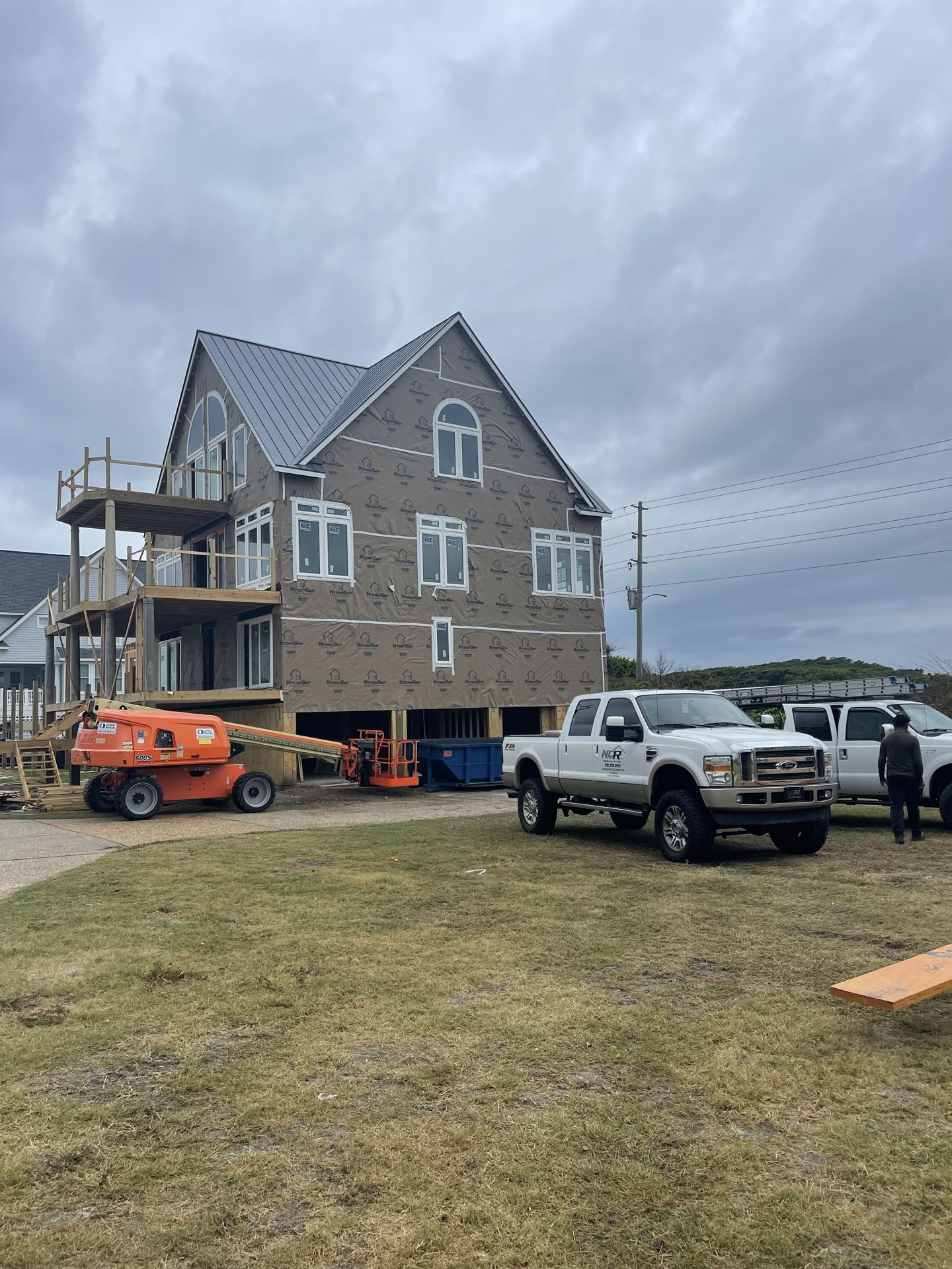 Lift equipment during roofing installation